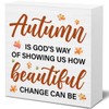 Autumn Sign Fall Wood Block Sign Rustic Fall Quote Wooden