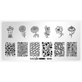 Whats Up Nails - B046 Petal to the Metal Stamping Plate for Nail Art Design