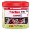 fischer DuoPower Dowels, 8 x 40, Handy Round Box with