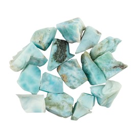 CRYSTALINES Wholesale Raw Larimar Stones, Natural Raw Blue Larimar Gemstones, Rough Stones Supply, DIY Jewelry Making, Wire Wrapping, Gem Collection, Healing Crystals, Approx. 14 to 16pcs