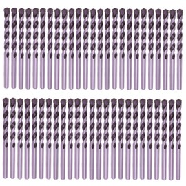 Masonry Drill Bit Set 1/2 in. Carbide Tip Black/White Drill Concrete Rock-50Pcs