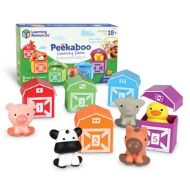 Learning Resources Peekaboo Learning Farm - 10 Pieces, Ages 18+ Months Toddler Learning Toys, Counting and Sorting Toys, Farm Animals Toys, Easter Basket Stuffers​