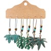 Bronze Ethnic Feather Monstera Maple Leaf Dream Catcher Earrings Set