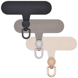 Hnonoxy 3 Pcs Handykette Pads,Multifunktionaler Patch Phone Tether Tabs, Edelstahl Handy-Lanyard-Patch,360° Drehbar Handykette Universalpads,für Handy Diebstahlschutz,（Schwarz,Grau,Hellrosa）