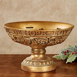 Touch of Class Love Joy Hope Gold Decorative Centerpiece Bowl