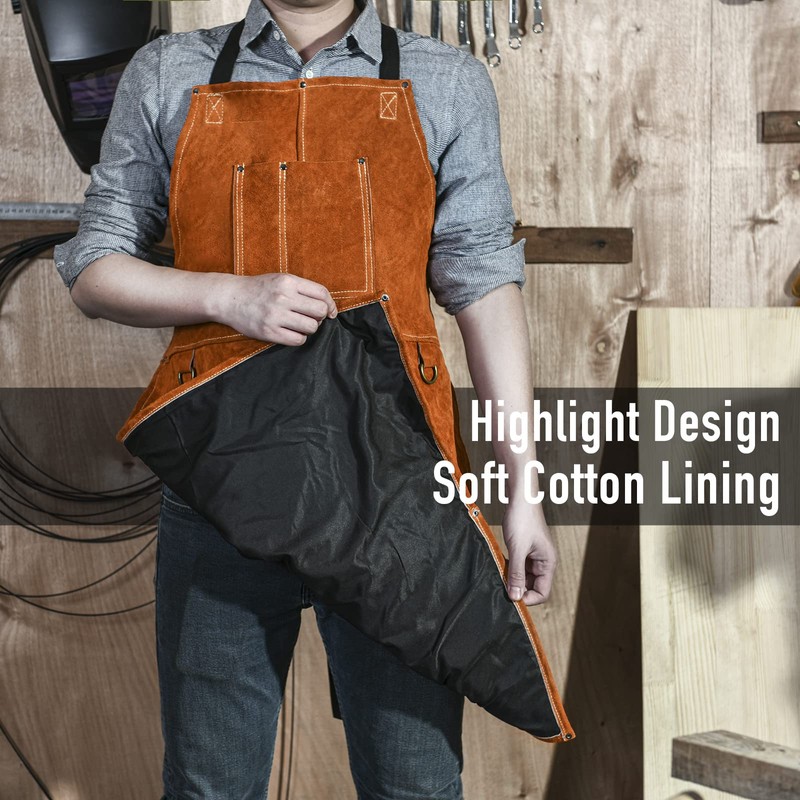 Leather Welding Work Apron - Heat Resistant & Flame Resistant