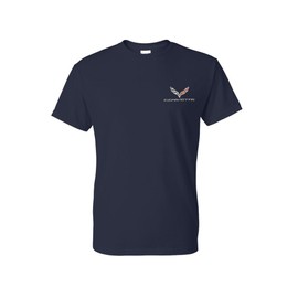 Corvette C7 Grandsport and American Flag T-Shirt Dark Blue X-Large