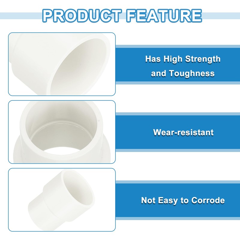 sourcing map 2 Pcs UPVC Reducer Pipe Fitting, 1-1/4"x1 PVC