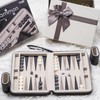 Backgammon Sets for Adults, Classic Board Game with Foldable Leather