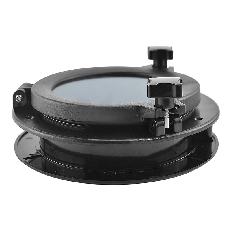 Smallterm Portelli in plastica a oblò rotondi, colore nero, 8,