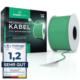 RASENWERK® Universal Boundary Cable for Robotic Lawnmower Made of Tin-Plated Copper Lawn Accessories Made in Germany - Diameter 2.7 mm