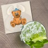 Unbranded Sick Teddy Bear Funny Animal 4'' X 4'' Square