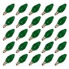 25Pack 7 Watt C7 Ceramic Green Incandescent Light Bulb, Candelabra