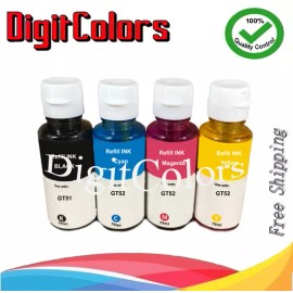 Digit Colors DC 4 pk GT51 GT52 ink refill kit for  hp gt 51 GT Series 5820 5810 Ink Tank 310