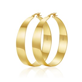 OOOPEL 10mm Thick Chunky Gold Hoops Earrings for Women 14K Real Gold Plated Hoop Earrings for Women Hypoallergenic Lightweight Big Gold Hoop Earring Jewelry Gifts 30/40/50/60MM