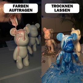 Worldwide DIY Bear to Paint - Creative Painting Set for Adults & Children | Bear Figure Including 3 Colours, Brushes & Accessories | Gift & Home Decoration (Golden Splendour)