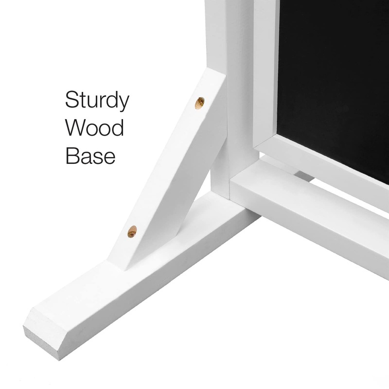 30"x21" Swinging Wood Chalkboard (White)