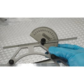 Draper 37342 Protractor with Depth Gauge, 0°-180°, 0mm-150mm , Blue