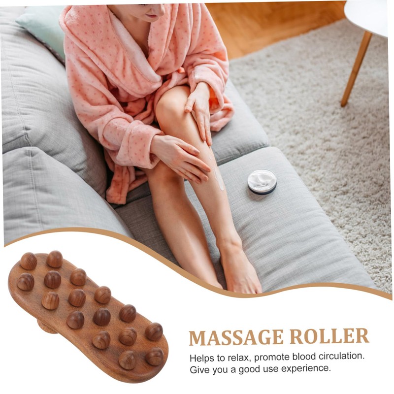 Healeved Wood Acupoint Massage Brush Handheld Body Therapy Tool for