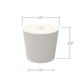FunChem Pack of 10 Solid Rubber Stoppers Size 6# White Tapered Tapered for Lab Caps and Plugs