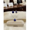 ABARCA - Dije Y Cadena Con Aretes Circulo Azul Plata