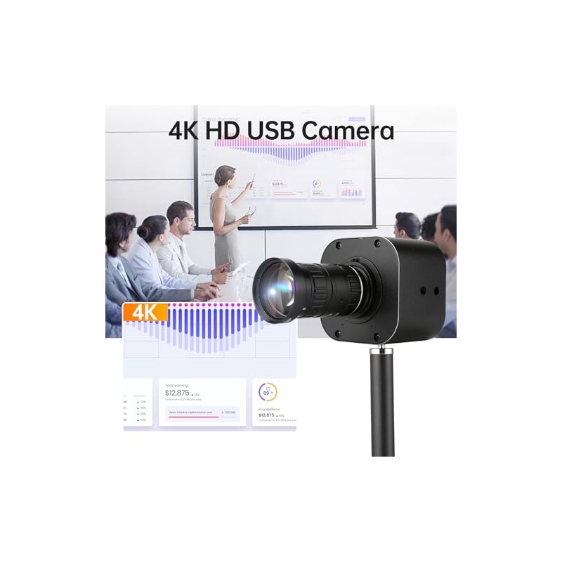 Cámara USB 4K HD Zoom Óptico 10X Lente Variable 5-50mm