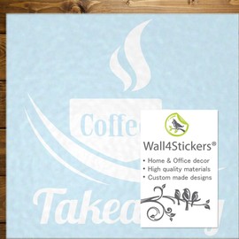 Wall4stickers Coffee Takeaway Cup Window Sign Vinyl Sticker Graphics Cafe Shop Salon Bar Restaurant