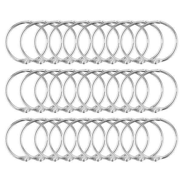 Metal Curtain Rings, Shower Curtain Rings, Pack of 30 Shower