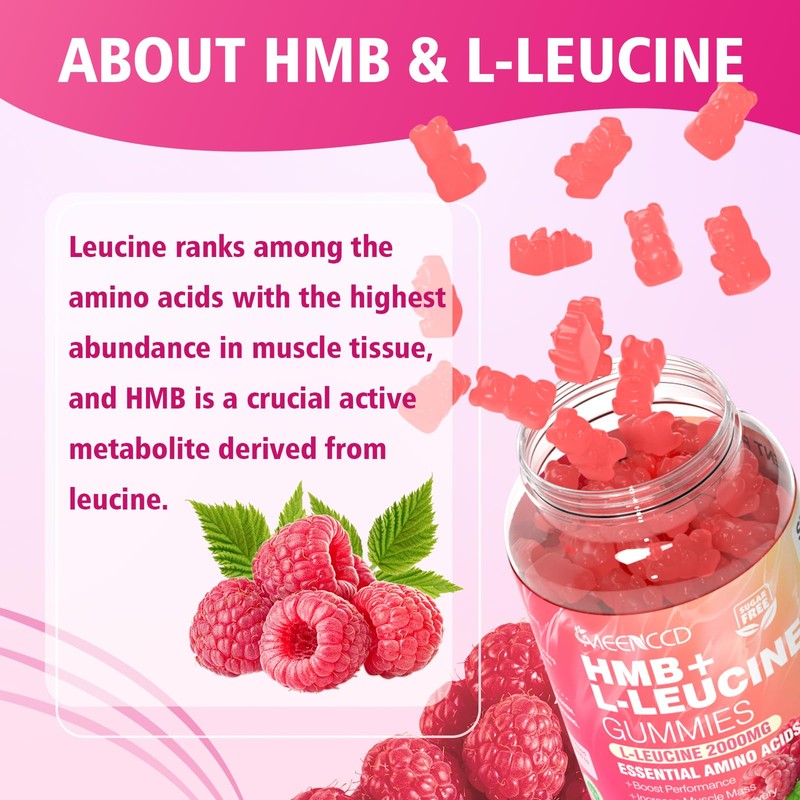 HMB and L-Leucine Gummies, 3000mg HMB and Leucine Amino Acid