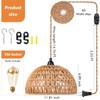 Plug in Pendant Light Rattan Hanging Lamp with 15 Ft