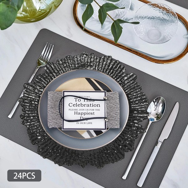 TBVECHI 12.6in Modern Charger Plates Round Plastic Reef Plate Dinner