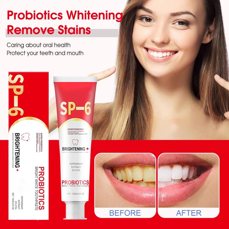Toothpaste White Teeth, Sp-6 Probiotics Bright White Toothpaste, Ultra Whitening