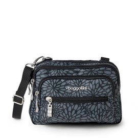 Baggallini womens Triple Zip Bagg Convertible Cross Body, Pewter Floral, One Size US