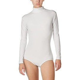 Capezio Women's Turtle neck Long Sleeve Leotard, WHITE, M