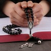 HanlinCC 10mm Beads Catholic Rosary Necklace with Miraculous Center piece