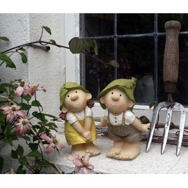 Lilly and Len Elves standing, Garden Ornament, Gnome, Garden Fairy, Troll, Imp