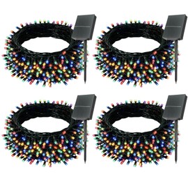Solar Christmas Lights Outdoor Waterproof,4 Pack Total 156Ft 400LED 8 Lighting Modes Solar Powered Christmas Lights for Party Patio Holiday Christmas Decoration (Multicolor)