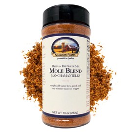 Shawhan Farms Mexican Mole Dry Sauce Mix - Manchamanteles Blend - All Natural Sweet and Spicy - Just Add Water - Use For Simple Meals, Enchiladas, or Rice - 10 Ounce Jar