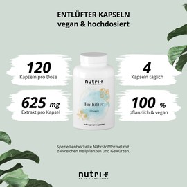 Gastrointestinal relaxation – the vent – popular with bloating and bloating stomach – black cumin, anise, turmeric, ginger, fennel – 120 capsules – developed by nutritionists