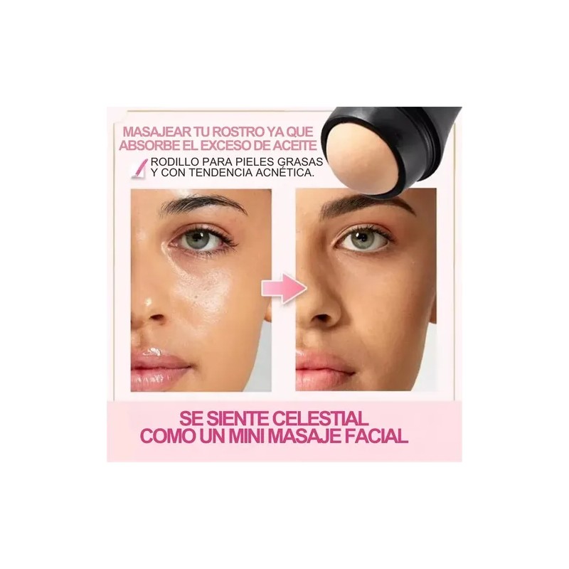 3pz Rodillo Piedra Volcánica Absorbe Grasa Facial Full