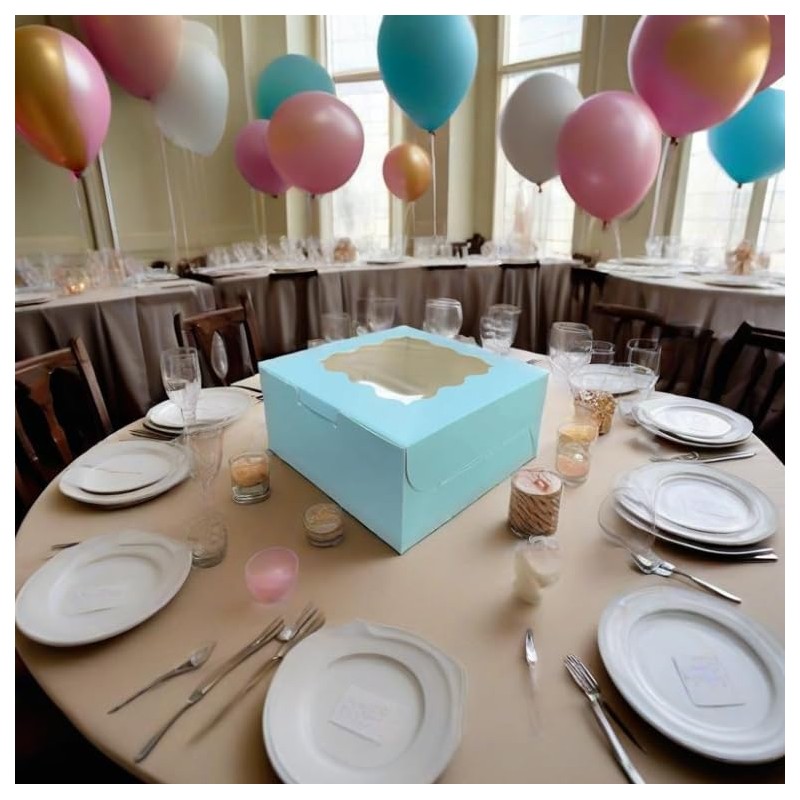 Generic 30Pcs (6x6x3 in) Mini Cake Boxes+2 stickers with Display