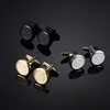 LOLIAS 3 Pairs Initial Cufflinks For Men Classic Mens CuffLinks