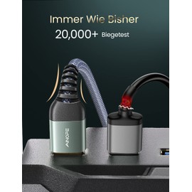 AINOPE 2 Pack USB Extensions Cable High Speed USB 3.0 Extension Cord Type A Male to Female Sturdy Braided Material Fast Data Transfer Compatible with USB Keyboard,Mouse,Flash Drive,Grey,16FT+16FT