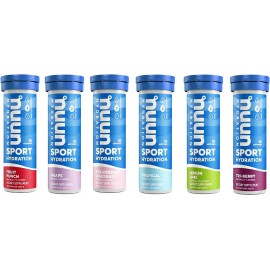 Nuun Sport Tabletas de Electrolitos con Magnesio, Calcio, Potasio, Cloruro y Sodio, Sin Gluten y Vegano, Sabores Mixtos, Paquete de 6 (60 Porciones...