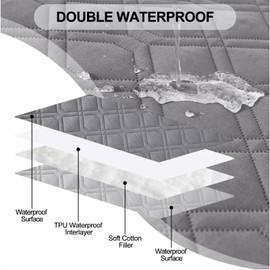 Smiry Waterproof Dog Blanket, 82x120 Inch Soft Pet Bed Cover Reversible, Washable Sofa Couch Furniture Protector for Small Medium Large Dog Puppy Cat, Grey/Light Grey