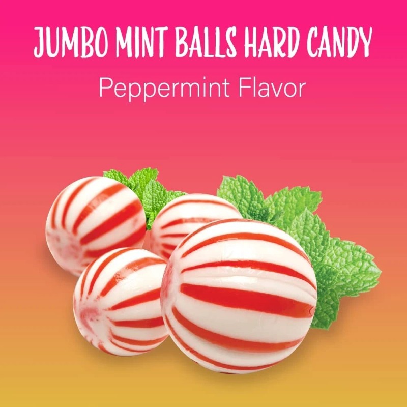 Colombina Jumbo Original Peppermint Mint Balls, Bulk Hard Candy (5