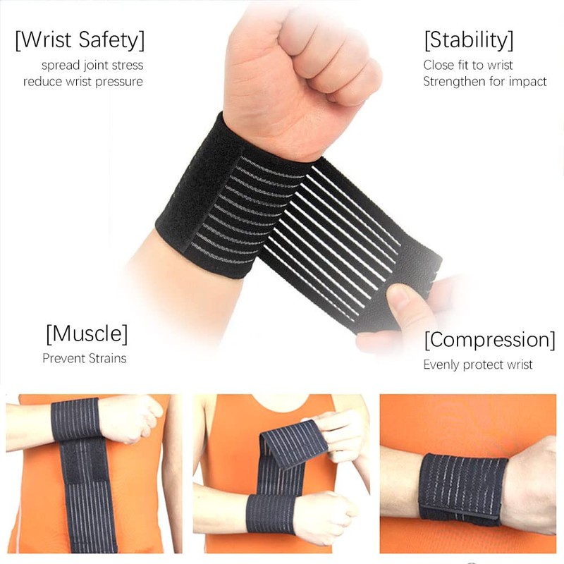 Elfzone Elastic Bandage Wrap with Velcro - 4 Packs -
