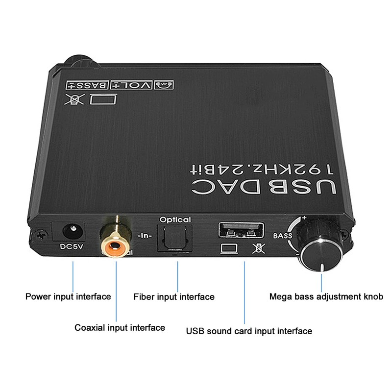 Digital to Analog Converter 3.5mm Coaxial Optical Converter DAC with