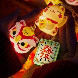 LOLStar Chinese New Year Decorations 2026, Lunar New Year String Lights 20 LED Window Lights Battery Operated (Not Included), Timer Function & 8 Flashing Modes, Spring Festival Lights for Home Decor