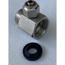 Hot Water Bidet Connections by NuFlush,"Metal" Chromed Brass T-Adapter (1/2 inch x 1/2 inch x 3/8 inch)